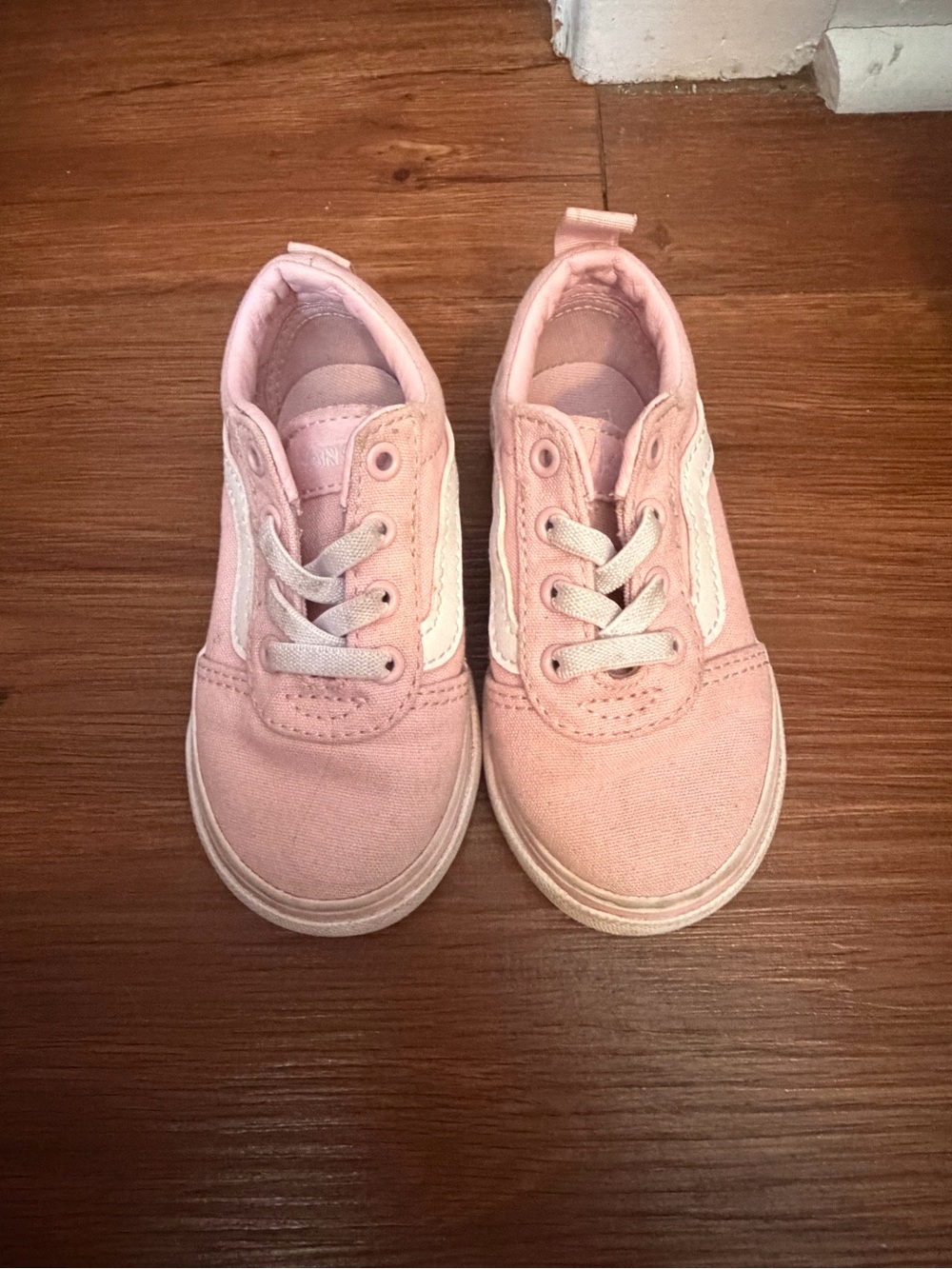 Vans Kids Pink Canvas Sneakers with White Stripe